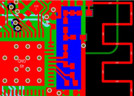 nRF51 SoC RF Output Circuit PCB